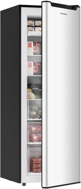 BANGSON Upright Freezer, 7.0 Cu.ft Stand Up Freezer, Convertible Upright Freezer/Refrigerator, Single Door for Kitchen,Garage, Office, Apartment, Silver - Wigtrends