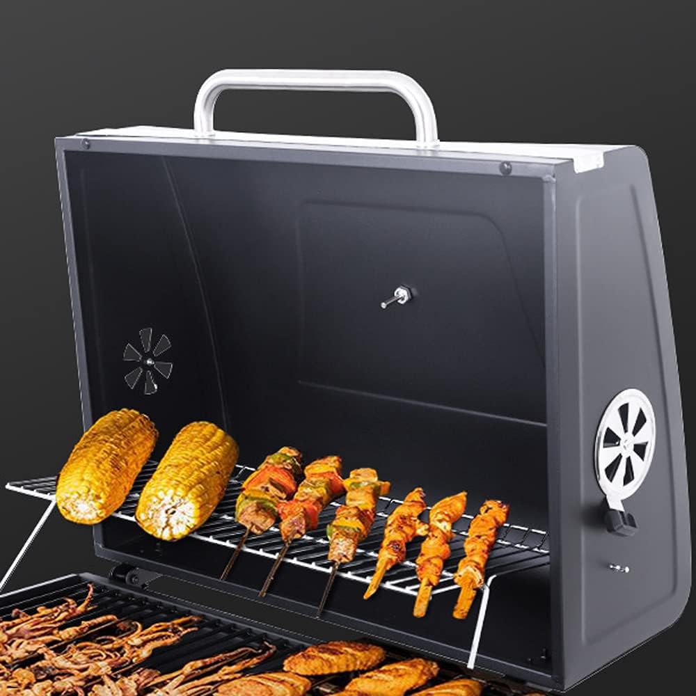 BARBECUE A CARBONELLA CARBONE BBQ GRILL DA GIARDINO CON RIPIANO REGOLABILE, 115x66x106 CM - Wigtrends