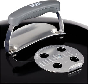Barbecue a carbonella compatto Kettle, cottura Ø 47 cm, barbecue in porcellana smaltata con coperchio e caldaia con tre gambe e ruote, supporto di cottura cromato - Nero (1221004) - Wigtrends