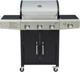 Barbecue a gas professionale XXL con 4 bruciatori multifunzione, 13 KW, completo di bruciatore laterale, coperchio, termometro, griglia in ghisa, ruote e telaio in acciaio inox - Wigtrends