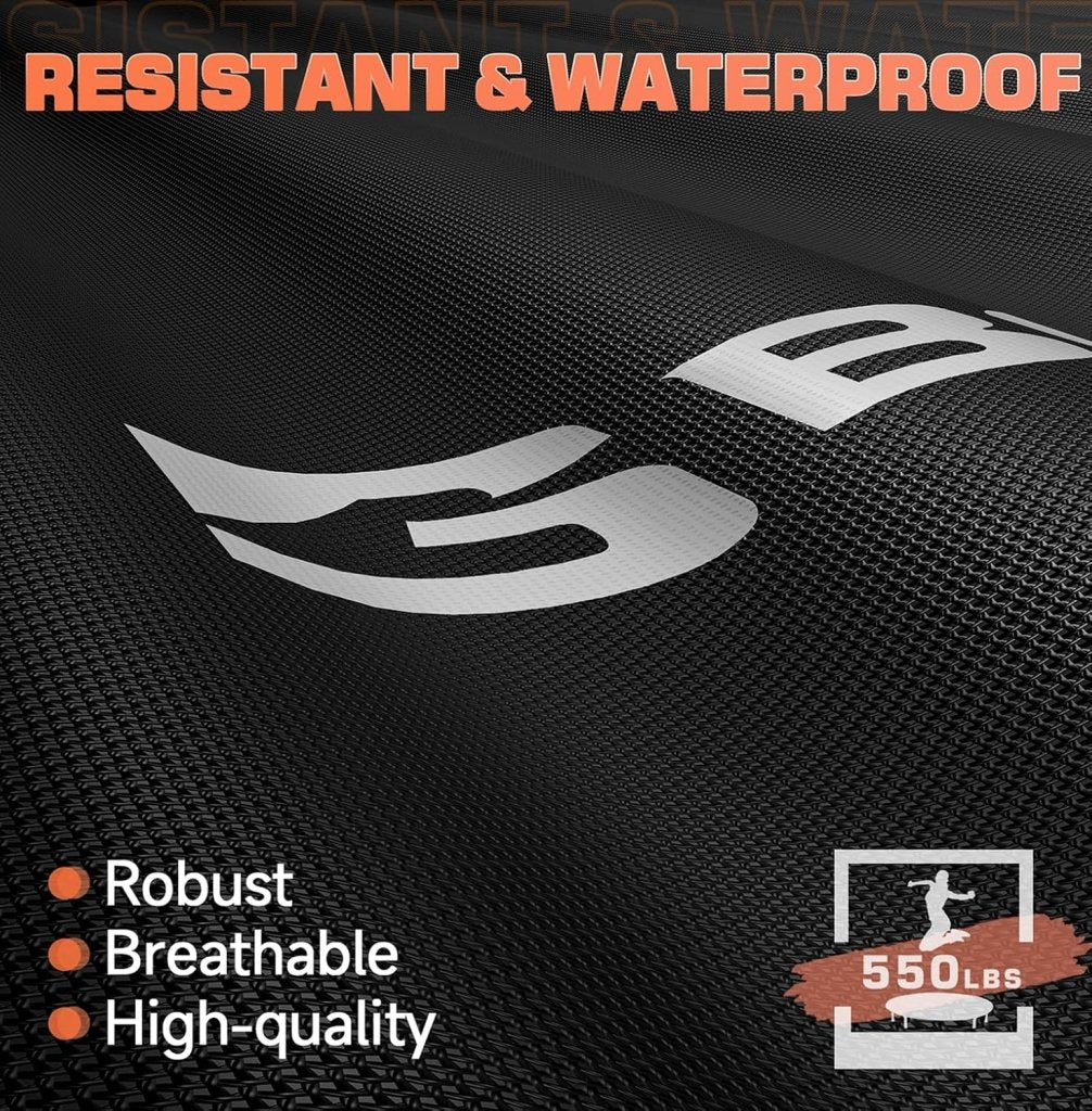 BCAN 450/550 LBS Foldable Mini Trampoline, 40"/48" Fitness Trampoline with Bungees, U Shape Adjustable Foam Handle, Stable & Quiet Exercise Rebounder for Adults Indoor/Outdoor Workout - Wigtrends