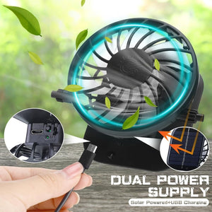 Berlune Men Sun Hat with 2 Solar Fan Fishing Wide Brim Sun Hat for Outdoor Summer Camping Beach, USB & Solar Powered - Wigtrends