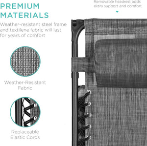 Best Choice Products Folding Zero Gravity Outdoor Recliner Patio Lounge Chair w/Adjustable Canopy Shade, Headrest, Side Accessory Tray, Textilene Mesh - Peacock Blue - Wigtrends