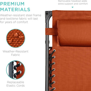 Best Choice Products Folding Zero Gravity Outdoor Recliner Patio Lounge Chair w/Adjustable Canopy Shade, Headrest, Side Accessory Tray, Textilene Mesh - Peacock Blue - Wigtrends
