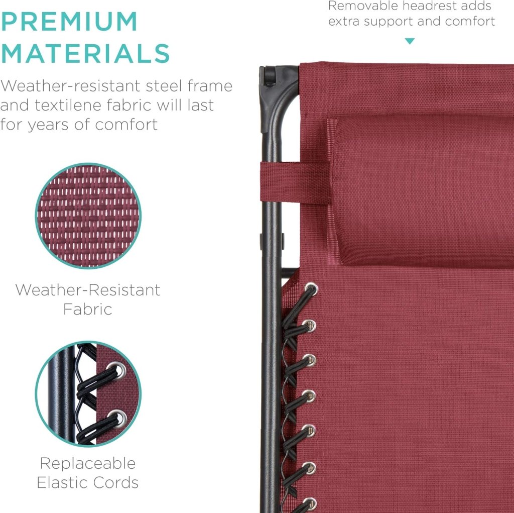 Best Choice Products Folding Zero Gravity Outdoor Recliner Patio Lounge Chair w/Adjustable Canopy Shade, Headrest, Side Accessory Tray, Textilene Mesh - Peacock Blue - Wigtrends