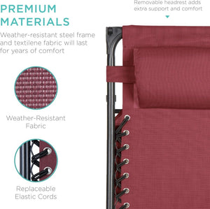 Best Choice Products Folding Zero Gravity Outdoor Recliner Patio Lounge Chair w/Adjustable Canopy Shade, Headrest, Side Accessory Tray, Textilene Mesh - Peacock Blue - Wigtrends