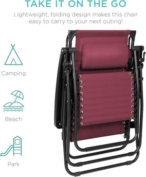 Best Choice Products Folding Zero Gravity Outdoor Recliner Patio Lounge Chair w/Adjustable Canopy Shade, Headrest, Side Accessory Tray, Textilene Mesh - Peacock Blue - Wigtrends