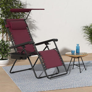 Best Choice Products Folding Zero Gravity Outdoor Recliner Patio Lounge Chair w/Adjustable Canopy Shade, Headrest, Side Accessory Tray, Textilene Mesh - Peacock Blue - Wigtrends