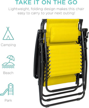 Best Choice Products Folding Zero Gravity Outdoor Recliner Patio Lounge Chair w/Adjustable Canopy Shade, Headrest, Side Accessory Tray, Textilene Mesh - Peacock Blue - Wigtrends