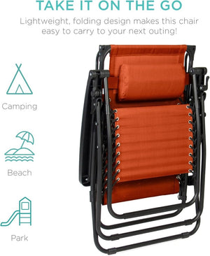 Best Choice Products Folding Zero Gravity Outdoor Recliner Patio Lounge Chair w/Adjustable Canopy Shade, Headrest, Side Accessory Tray, Textilene Mesh - Peacock Blue - Wigtrends