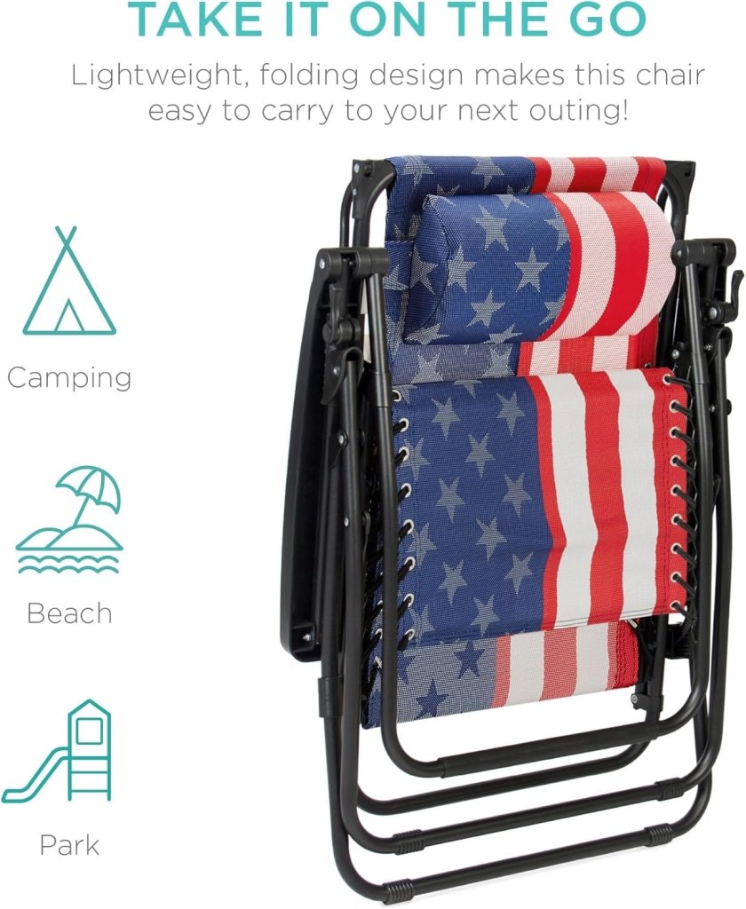 Best Choice Products Folding Zero Gravity Outdoor Recliner Patio Lounge Chair w/Adjustable Canopy Shade, Headrest, Side Accessory Tray, Textilene Mesh - Peacock Blue - Wigtrends