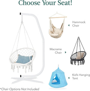 Best Choice Products Metal Hanging Hammock C - Stand for Chair/Weather - Resistant Finish, Offset Base - Stand Only - Black - Wigtrends