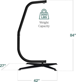 Best Choice Products Metal Hanging Hammock C - Stand for Chair/Weather - Resistant Finish, Offset Base - Stand Only - Black - Wigtrends