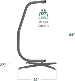 Best Choice Products Metal Hanging Hammock C - Stand for Chair/Weather - Resistant Finish, Offset Base - Stand Only - Black - Wigtrends