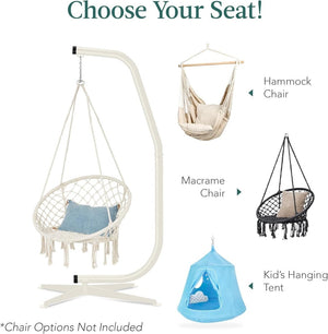 Best Choice Products Metal Hanging Hammock C - Stand for Chair/Weather - Resistant Finish, Offset Base - Stand Only - Black - Wigtrends