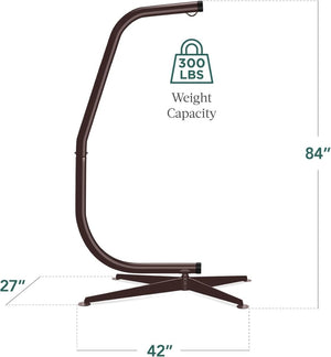 Best Choice Products Metal Hanging Hammock C - Stand for Chair/Weather - Resistant Finish, Offset Base - Stand Only - Black - Wigtrends