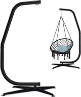 Best Choice Products Metal Hanging Hammock C - Stand for Chair/Weather - Resistant Finish, Offset Base - Stand Only - Black - Wigtrends