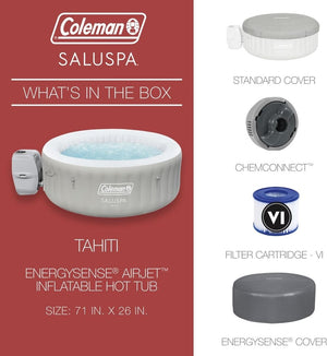 Bestway Palm Springs 4 to 6 Person EnergySense Smart AirJet Plus Inflatable Hot Tub Outdoor Spa with 140 AirJets and Insulated Cover - Wigtrends