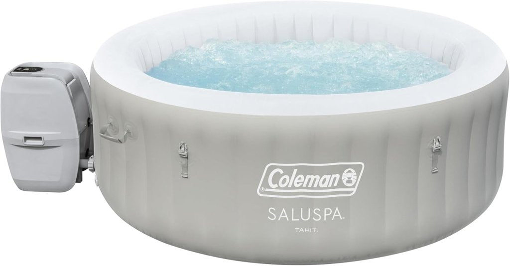 Bestway Palm Springs 4 to 6 Person EnergySense Smart AirJet Plus Inflatable Hot Tub Outdoor Spa with 140 AirJets and Insulated Cover - Wigtrends
