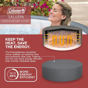 Bestway Palm Springs 4 to 6 Person EnergySense Smart AirJet Plus Inflatable Hot Tub Outdoor Spa with 140 AirJets and Insulated Cover - Wigtrends
