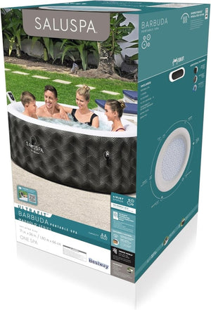 Bestway SaluSpa Miami EnergySense AirJet Inflatable Hot Tub Spa (71" x 26") | Portable Hot Tub with 2 Covers (1 Energy - Efficient Thermal Cover and 1 Standard Cover) | Fits Up to 2 - 4 Persons | Black - Wigtrends