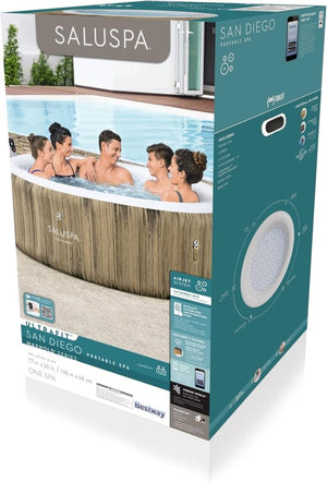 Bestway SaluSpa Miami EnergySense AirJet Inflatable Hot Tub Spa (71" x 26") | Portable Hot Tub with 2 Covers (1 Energy - Efficient Thermal Cover and 1 Standard Cover) | Fits Up to 2 - 4 Persons | Black - Wigtrends