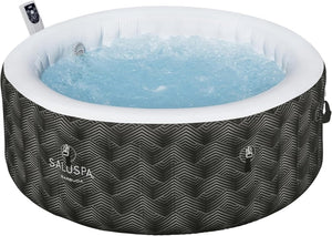 Bestway SaluSpa Miami EnergySense AirJet Inflatable Hot Tub Spa (71" x 26") | Portable Hot Tub with 2 Covers (1 Energy - Efficient Thermal Cover and 1 Standard Cover) | Fits Up to 2 - 4 Persons | Black - Wigtrends