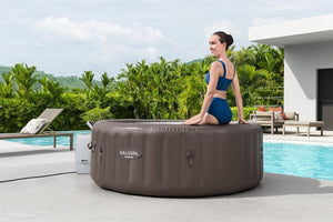 Bestway SaluSpa Miami EnergySense AirJet Inflatable Hot Tub Spa (71" x 26") | Portable Hot Tub with 2 Covers (1 Energy - Efficient Thermal Cover and 1 Standard Cover) | Fits Up to 2 - 4 Persons | Black - Wigtrends