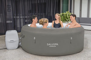 Bestway SaluSpa Miami EnergySense AirJet Inflatable Hot Tub Spa (71" x 26") | Portable Hot Tub with 2 Covers (1 Energy - Efficient Thermal Cover and 1 Standard Cover) | Fits Up to 2 - 4 Persons | Black - Wigtrends
