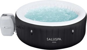 Bestway SaluSpa Miami EnergySense AirJet Inflatable Hot Tub Spa (71" x 26") | Portable Hot Tub with 2 Covers (1 Energy - Efficient Thermal Cover and 1 Standard Cover) | Fits Up to 2 - 4 Persons | Black - Wigtrends