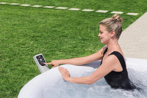 Bestway SaluSpa Miami EnergySense AirJet Inflatable Hot Tub Spa (71" x 26") | Portable Hot Tub with 2 Covers (1 Energy - Efficient Thermal Cover and 1 Standard Cover) | Fits Up to 2 - 4 Persons | Black - Wigtrends