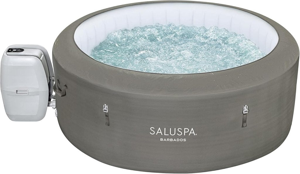 Bestway SaluSpa Miami EnergySense AirJet Inflatable Hot Tub Spa (71" x 26") | Portable Hot Tub with 2 Covers (1 Energy - Efficient Thermal Cover and 1 Standard Cover) | Fits Up to 2 - 4 Persons | Black - Wigtrends