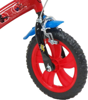 Bicicletta Spiderman Dotata di 1 Freno, Piastra Anteriore Decorativa, parafanghi, Carter e stabilizzatori. Ragazzo, Rosso - Wigtrends