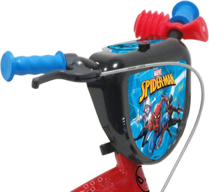 Bicicletta Spiderman Dotata di 1 Freno, Piastra Anteriore Decorativa, parafanghi, Carter e stabilizzatori. Ragazzo, Rosso - Wigtrends