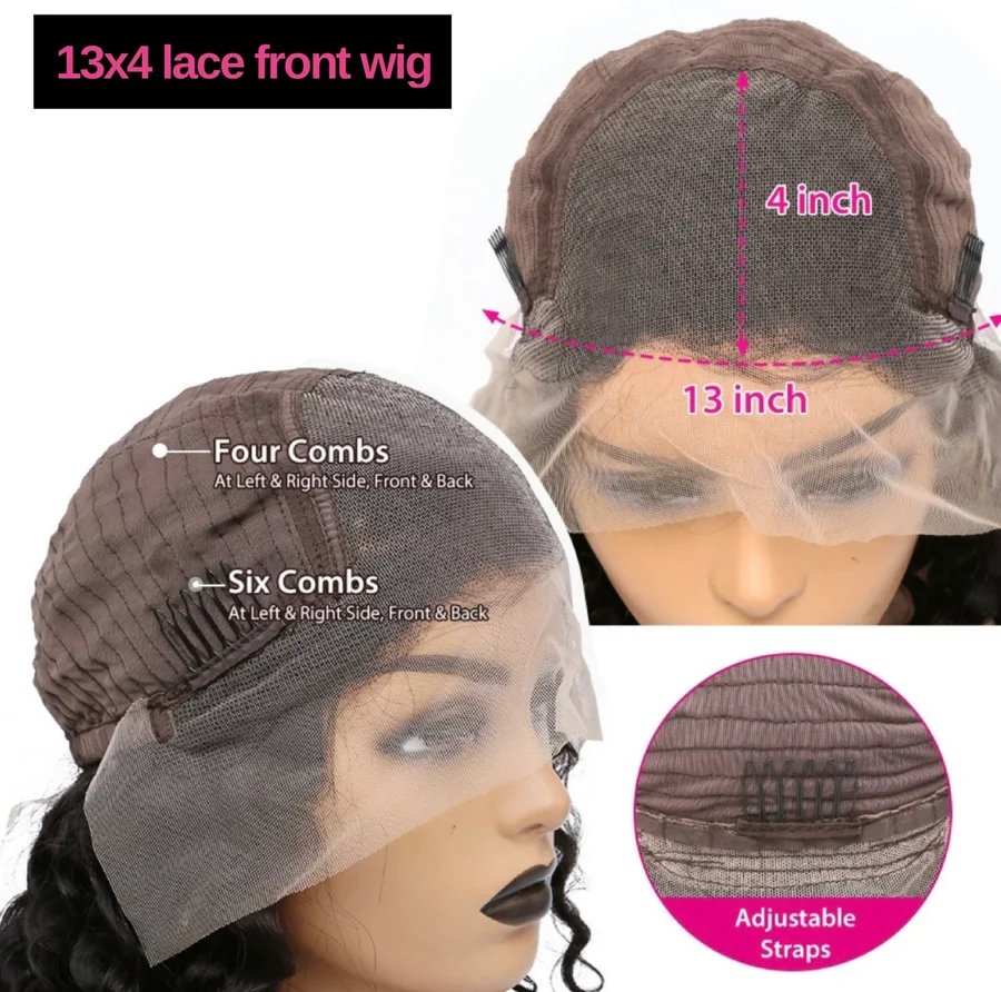 Black 13*4 HD Lace Front Human Hair Wig - Wigtrends