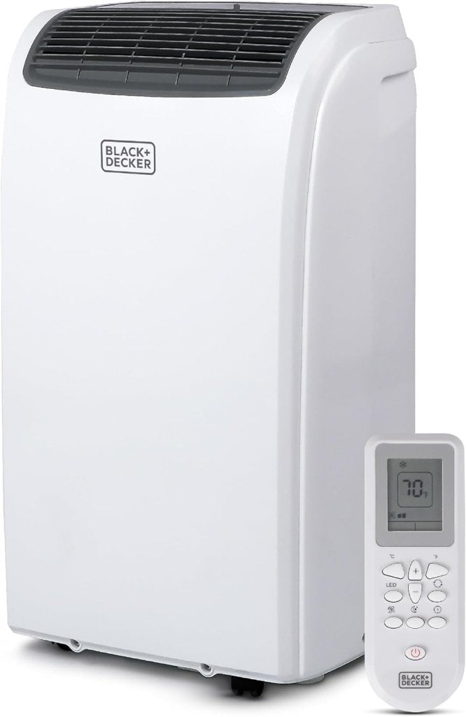 BLACK+DECKER 10,000 BTU Portable Air Conditioner for Rooms up to 450 Sq. with Remote Control, White - Wigtrends