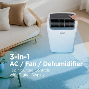 BLACK+DECKER 10,000 BTU Portable Air Conditioner for Rooms up to 450 Sq. with Remote Control, White - Wigtrends