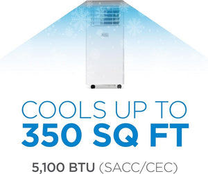 BLACK+DECKER 10,000 BTU Portable Air Conditioner for Rooms up to 450 Sq. with Remote Control, White - Wigtrends
