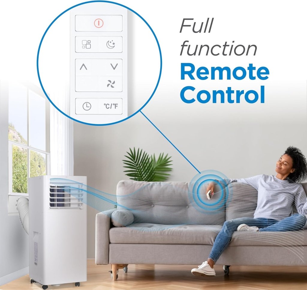 BLACK+DECKER 10,000 BTU Portable Air Conditioner for Rooms up to 450 Sq. with Remote Control, White - Wigtrends
