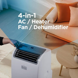 BLACK+DECKER 10,000 BTU Portable Air Conditioner for Rooms up to 450 Sq. with Remote Control, White - Wigtrends
