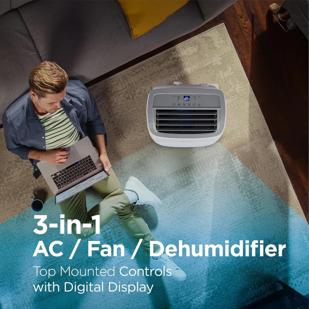 BLACK+DECKER 10,000 BTU Portable Air Conditioner for Rooms up to 450 Sq. with Remote Control, White - Wigtrends