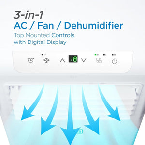 BLACK+DECKER 10,000 BTU Portable Air Conditioner for Rooms up to 450 Sq. with Remote Control, White - Wigtrends