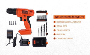 BLACK+DECKER 20V MAX POWERCONNECT Power Drill Cordless Drill Driver Electric Screwdriver with 30 Piece Bit Set and Drivers Kit, Battery and Charger Included (LD120VA) - Wigtrends