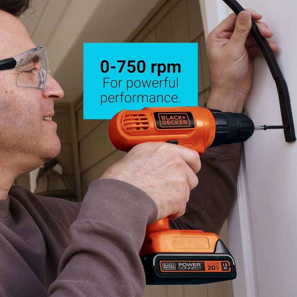 BLACK+DECKER 20V MAX POWERCONNECT Power Drill Cordless Drill Driver Electric Screwdriver with 30 Piece Bit Set and Drivers Kit, Battery and Charger Included (LD120VA) - Wigtrends