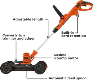BLACK+DECKER 3 - in - 1 Corded Lawn Mower, String Trimmer & Edger, 12 - Inch (BESTA512CM) - Wigtrends
