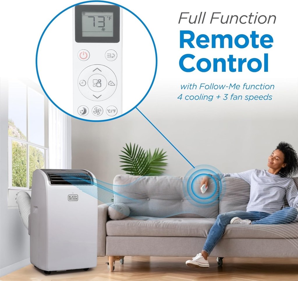 BLACK+DECKER 8,000 BTU Portable Air Conditioner for Rooms up to 350 Sq - Wigtrends