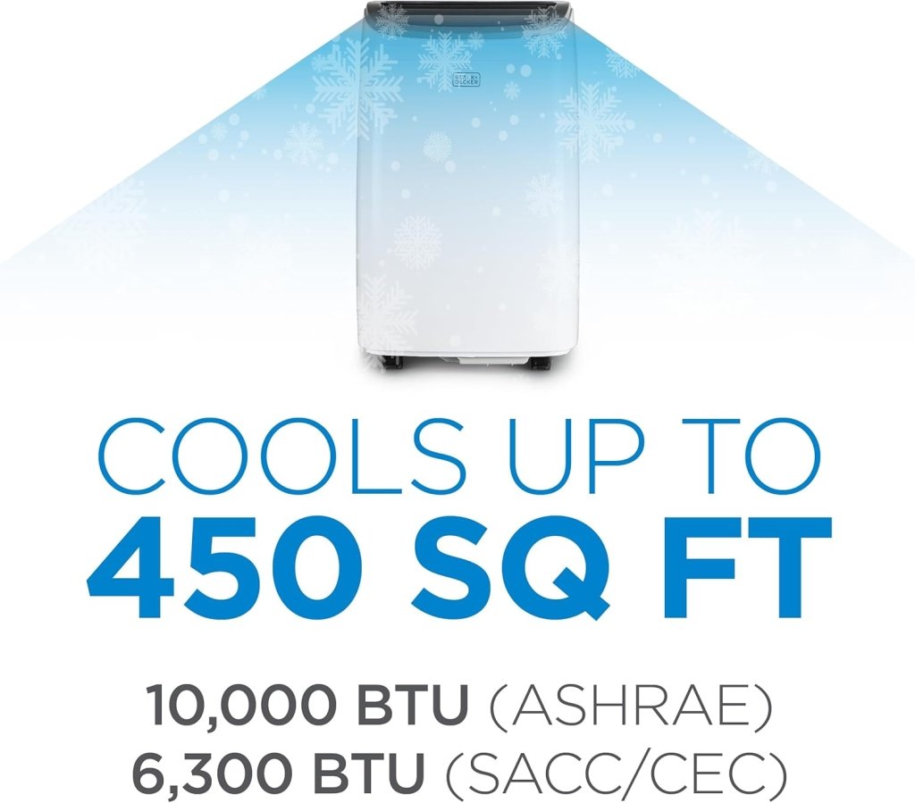 BLACK+DECKER 8,000 BTU Portable Air Conditioner for Rooms up to 350 Sq - Wigtrends