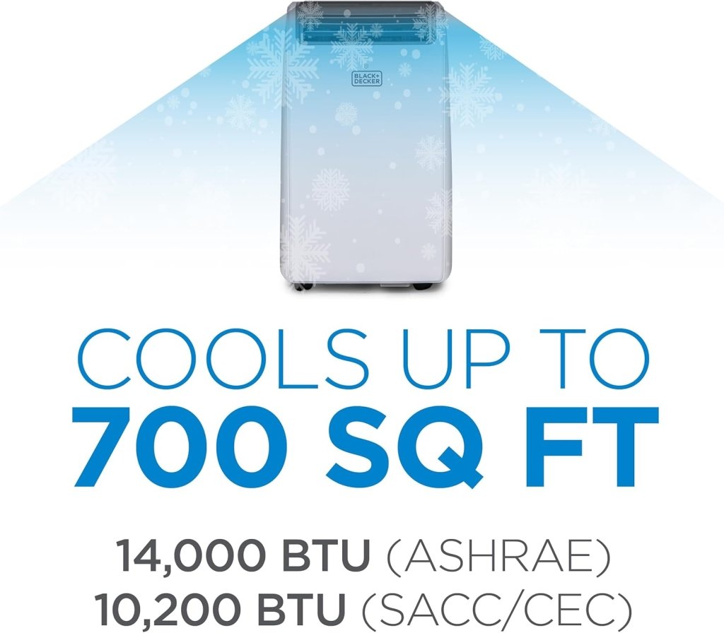 BLACK+DECKER 8,000 BTU Portable Air Conditioner for Rooms up to 350 Sq - Wigtrends