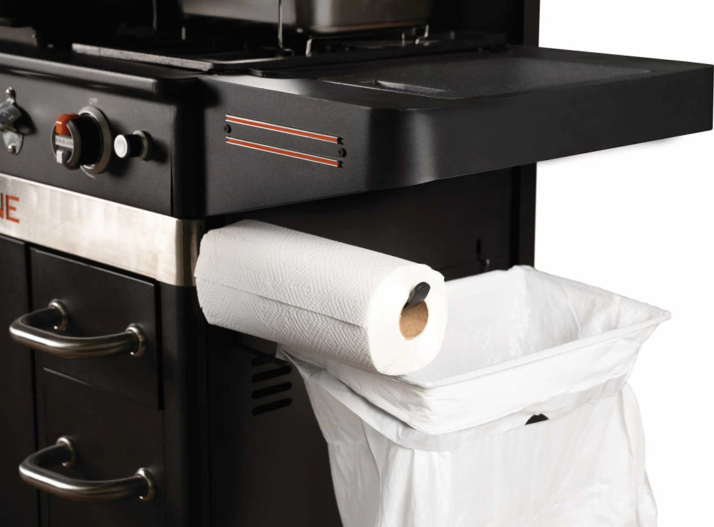 Blackstone 1962 Air Fryer Combo & Two Burners Stainless Steel Gas Hood, Wheels, Two Side Shelf – Heavy Duty Outdoor Griddle Station for Backyard, Patio, 28 inch Black - Wigtrends