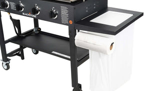Blackstone 36" Cooking Station 4 Burner Propane Fuelled Restaurant Grade Professional 36 Inch Outdoor Flat Top Gas Griddle with Built in Cutting Board, Garbage Holder and Side Shelf (1825), Black - Wigtrends